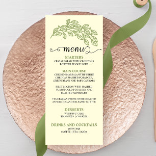Artistic Line Leaves Wedding Menu