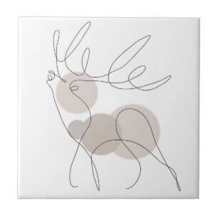 Artistic lines, white, black, gray Light  Ceramic Tile