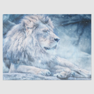 Artistic Lion Art Blue  Decoupage Tissue Paper