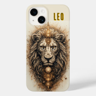 Artistic Lion with Golden Geometric  Case-Mate iPhone 14 Case
