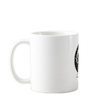 Artistic logo black and white coffee mug