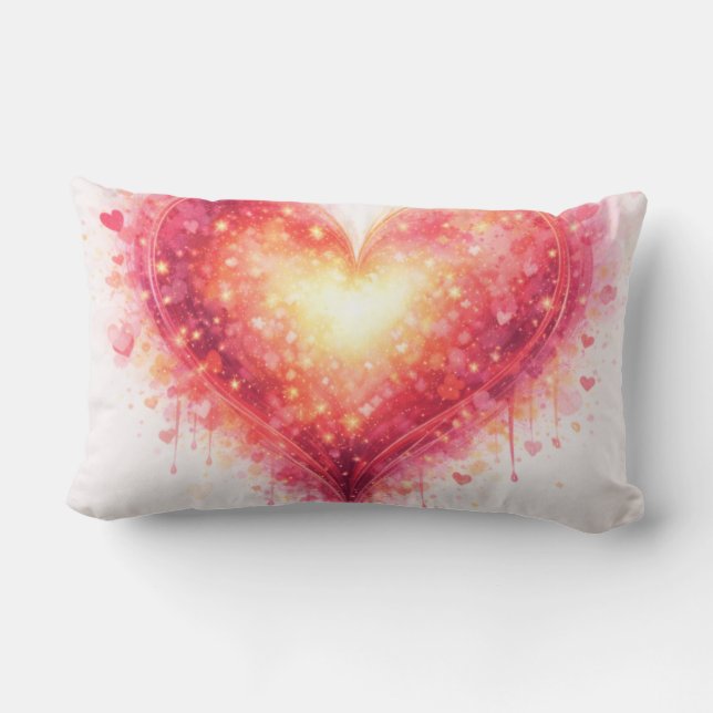 Artistic Luminous Heart Decorative Pillow (Back)
