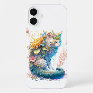 Artistic Majestic Kitty Cat Illustration iPhone 16 Plus Case