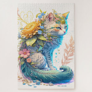 Artistic Majestic Kitty Cat Illustration Jigsaw Puzzle
