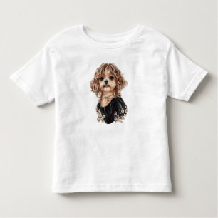 Artistic Maltipoo Watercolor T-Shirt for Toddlers