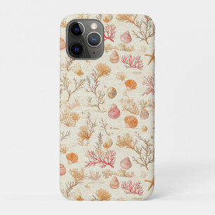Artistic Marine Coral Seashell Terracotta Ivory iPhone 11 Pro Case