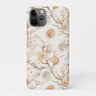Artistic Marine Coral Seashell Terracotta Ivory iPhone 11 Pro Case