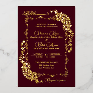 Artistic Maroon Burgundy Floral Paisley Wedding
