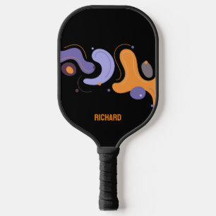 Artistic Modern Abstract Monogram Pickleball Paddle