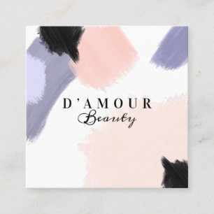 Artistic & Modern Abstract Paint Brush Stroke Square Business Card