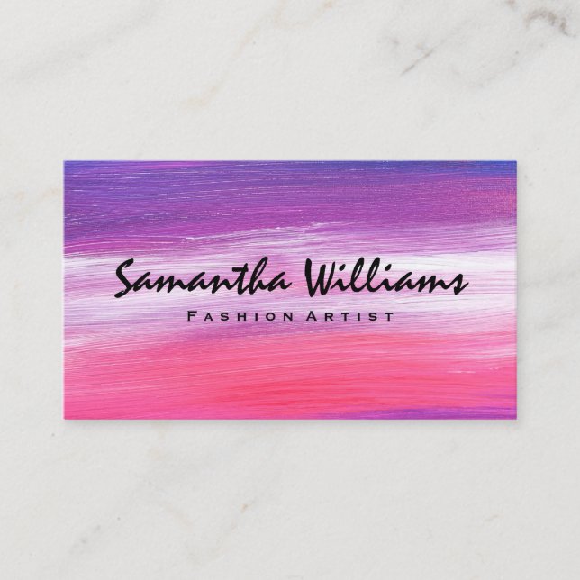 Artistic | Modern Art Paint Stroke Texture Business Card (Front)