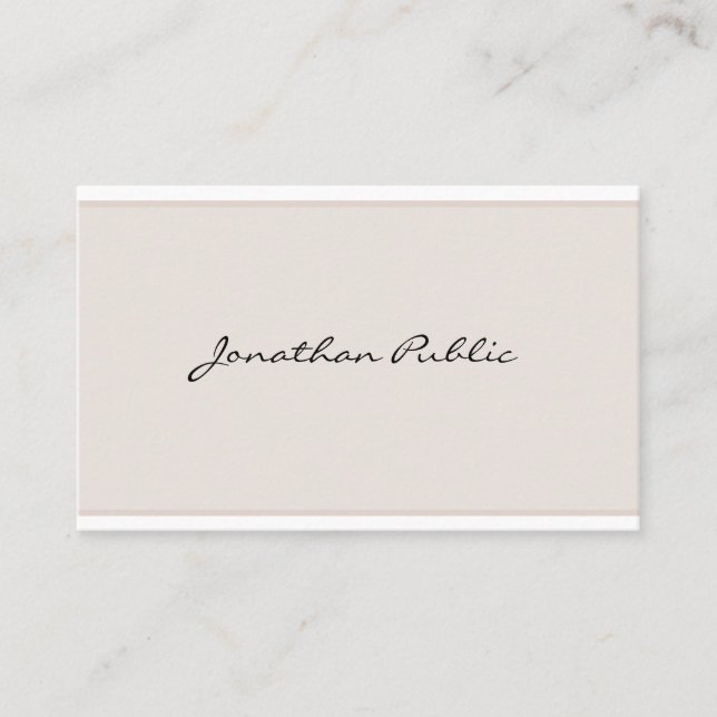 Artistic Modern Simple Elegant Minimalist Plain Business Card (Front)