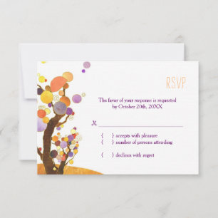 Artistic Modern Trees Fall Wedding RSVP Card