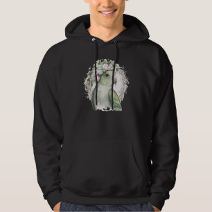 Artistic Monk Parakeet Quaker Parrot Bird Flower C Hoodie