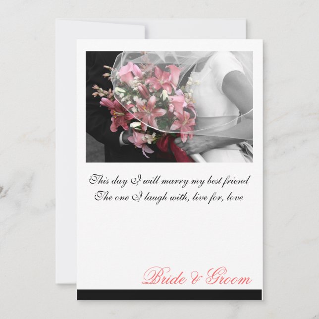 Artistic Monogram Floral Wedding Invitation (Front)