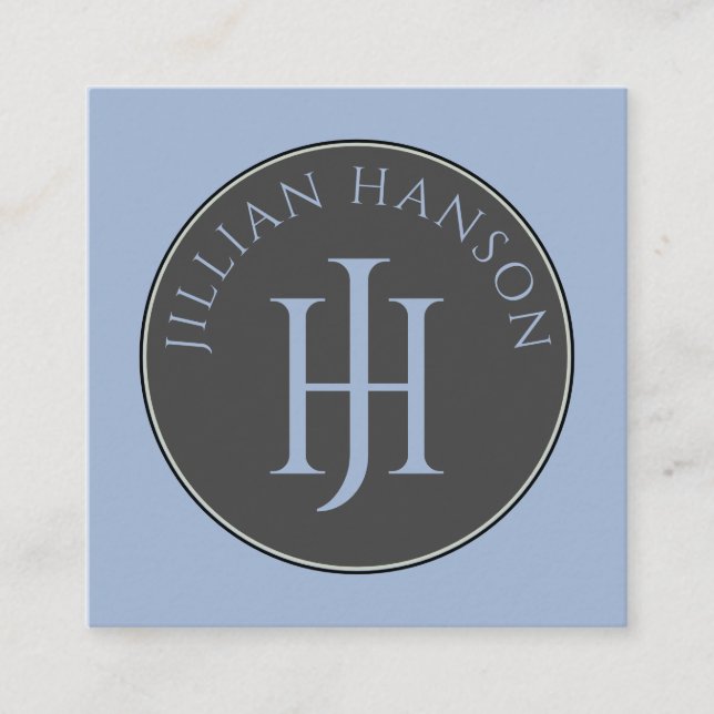 Artistic Monogram Sage Green Calling Card  (Front)