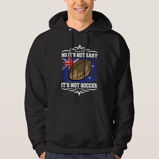 Artistic Motivational Australian Flag Rugby Quote Hoodie (Front)