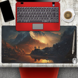 Artistic Mountain Landscape Desk Mat