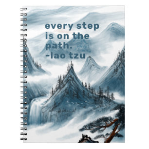Artistic Mountain Painting Inspirational Quote Notebook