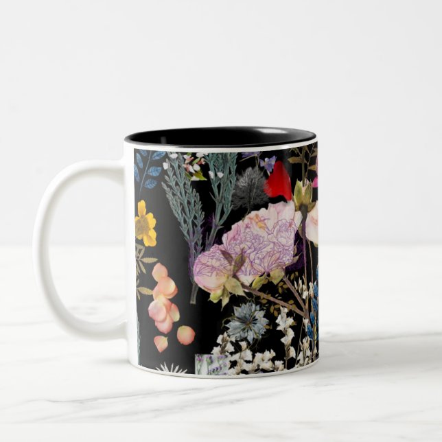 Artistic Multicolor Flower Collage Mug (Left)
