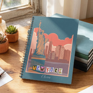Artistic New York Skyline Notebook – Personalised
