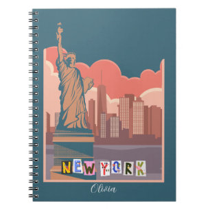 Artistic New York Skyline Notebook – Personalized 