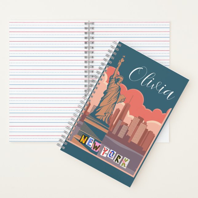Artistic New York Skyline Personalised  Notebook (Inside)