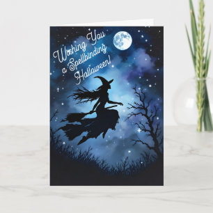 Artistic Night Silhouette Halloween Witch Card