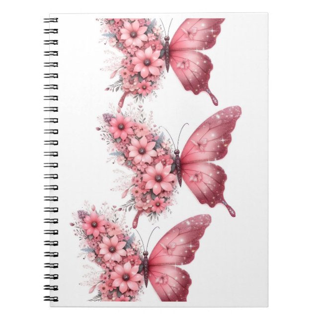 Artistic Notebook Pink Butterflies – Flo Cover (Front)