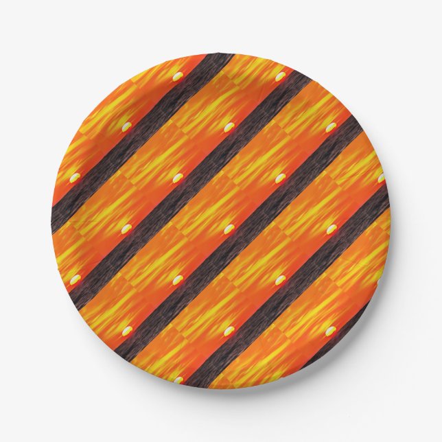 Artistic Orange Aegean Sunset Akyaka  Paper Plate (Front)