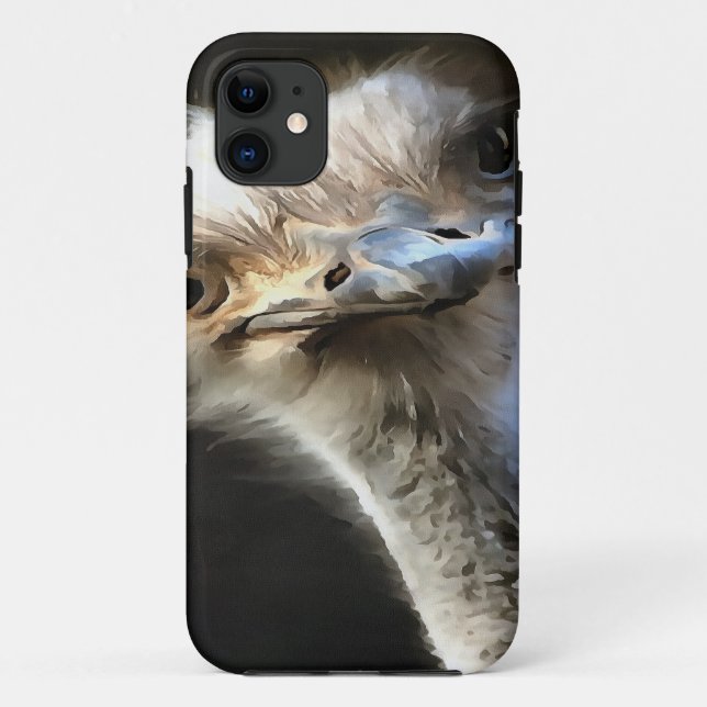 Artistic Ostrich Portrait With Goofy Expression Case-Mate iPhone Case (Back)