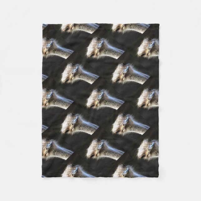 Artistic Ostrich Portrait With Goofy Expression Fleece Blanket (Front)