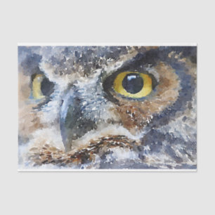 Artistic Owl Watercolor Art Decoupage Tissue Paper