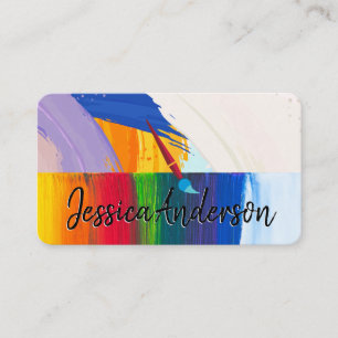 Artistic Paint Brush Stroke Background Business Card