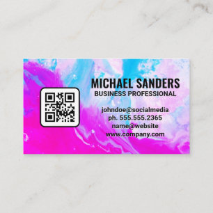 Artistic Paint Mix QR Code Business Card