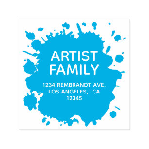 Artistic Paint Splash Blot Crafter Return Address Self-inking Stamp
