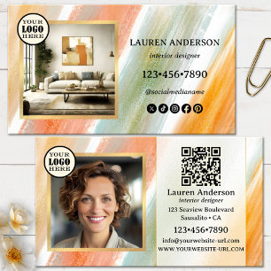 Artistic Paint Swatch Modern Interior Designer Business Card