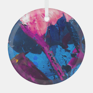 Artistic painted texture, modern decor. glass tree decoration