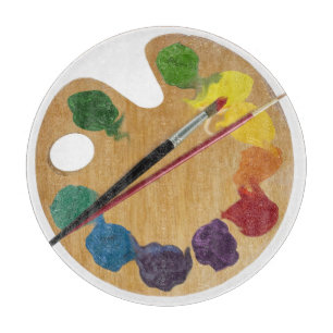 Artistic palette brushes Colour wheel Cutting Board