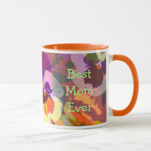 Artistic Pansies Custom Text Mother's day mug