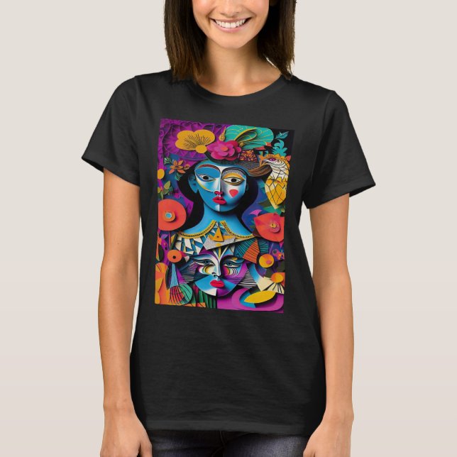Artistic Paper cut collage Aesthetic Fairy Tale Fa T-Shirt (Front)