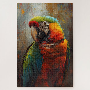 Artistic Parrot Portrait – Vibrant Oil Painting Jigsaw Puzzle