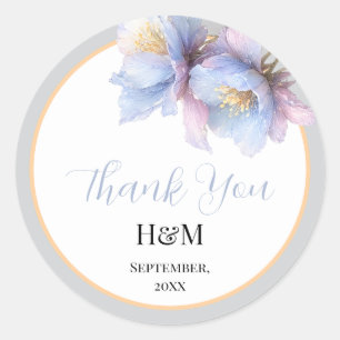 Artistic Pastel Botanical Florals Wedding Classic Round Sticker