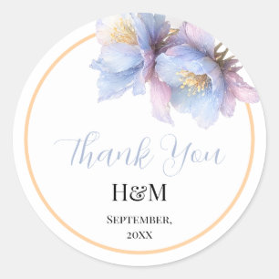 Artistic Pastel Botanical Florals Wedding Classic Round Sticker