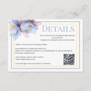 Artistic Pastel Botanical Florals Wedding Enclosure Card