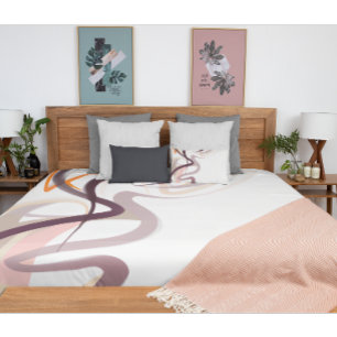 Artistic Pastel Brown Orange White Swirls Pillowcase