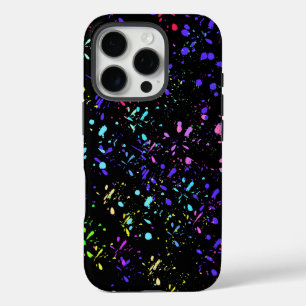 Artistic Pattern Design on Black iPhone 16 Pro Case
