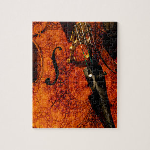 Artistic patterned cello design jigsaw puzzle