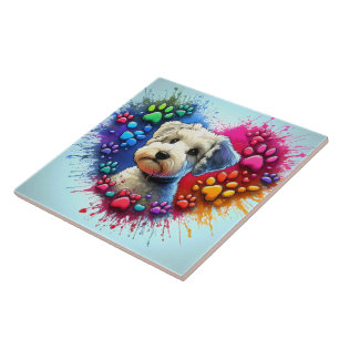 Artistic Paw Print Tile Showcasing Love for Pets