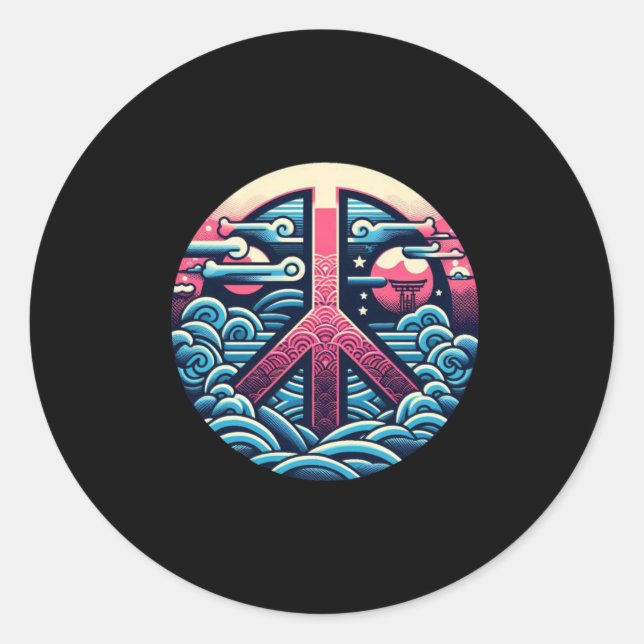 Artistic Peace Sign Sticker  (Front)